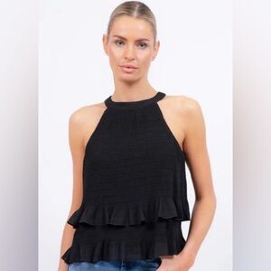 REVOLVE Central Park West Jane Halter Top in Black Size Small NWT